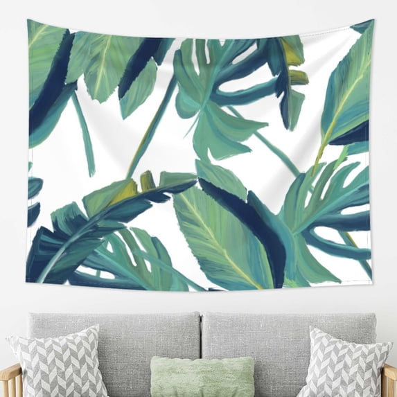 YFYANG Tropical Green Foliage Tapestry, Bedroom Dormitory Living Room Decoration Tapestrys Wall Hanging , 80 x 60 in