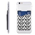 thumbnail image 1 of YFYANG Universal Adhesive Cell Phone Card Holder, Abstract Heart Geometric Black Leather Cell Phone Wallet Sticker, 1 of 6