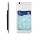 thumbnail image 1 of YFYANG Universal Adhesive Cell Phone Card Holder, Blue Christmas Snowflakes Leather Cell Phone Wallet Sticker, 1 of 6