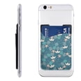 thumbnail image 1 of YFYANG Universal Adhesive Cell Phone Card Holder, Cartoon Green Ocean Graffiti Leather Cell Phone Wallet Sticker, 1 of 6