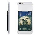 thumbnail image 1 of YFYANG Universal Adhesive Cell Phone Card Holder, Halloween Pumpkin Castle Doodle Leather Cell Phone Wallet Sticker, 1 of 6
