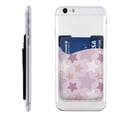 thumbnail image 1 of YFYANG Universal Adhesive Cell Phone Card Holder, Pink Star Texture Leather Cell Phone Wallet Sticker, 1 of 6