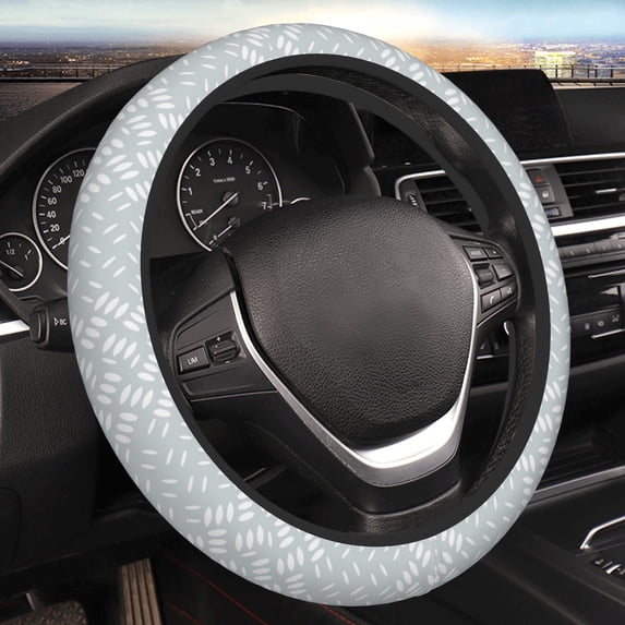 YFYANG Universal Elastic Abstract Grey Texture Car Steering Wheel Cover, Non-Slip Sweat Absorbent