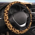 thumbnail image 1 of YFYANG Universal Elastic Abstract Print Texture Brown Car Steering Wheel Cover, Non-Slip Sweat Absorbent, 1 of 8