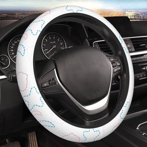 YFYANG Universal Elastic Cloudy Star Line Graffiti Car Steering Wheel Cover, Non-Slip Sweat Absorbent