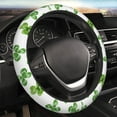 thumbnail image 1 of YFYANG Universal Elastic Green Four Leaf Clover Pattern Car Steering Wheel Cover, Non-Slip Sweat Absorbent, 1 of 8