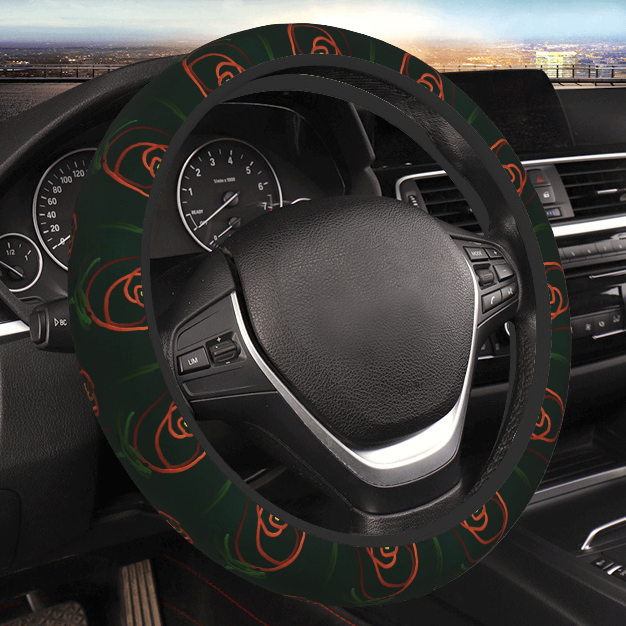 YFYANG Universal Elastic Orange Line Rose Texture Car Steering Wheel ...