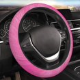 thumbnail image 1 of YFYANG Universal Elastic Pink Textured Background Car Steering Wheel Cover, Non-Slip Sweat Absorbent, 1 of 8