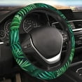 thumbnail image 1 of YFYANG Universal Elastic Tropical Green Leaf Texture Car Steering Wheel Cover, Non-Slip Sweat Absorbent, 1 of 8