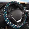 thumbnail image 1 of YFYANG Universal Elastic Vintage Blue Decorative Stripes Car Steering Wheel Cover, Non-Slip Sweat Absorbent, 1 of 8