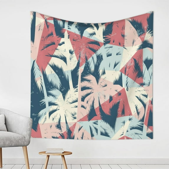YFYANG Vintage Watercolor Coconut Tree Pattern Tapestry, Bedroom Dormitory Living Room Decoration Tapestrys Wall Hanging , 59 x 59 in