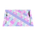 thumbnail image 1 of YFYANG Washable Heat-Resistant Placemats, 70% PVC/30% Polyester, Colourful Checked Stripes Kitchen Table Mat, 12" x 18" 1 Piece, 1 of 6