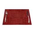 thumbnail image 1 of YFYANG Washable Heat-Resistant Placemats, 70% PVC/30% Polyester, Maroon Abstract Geometry Kitchen Table Mat, 12" x 18" 1 Piece, 1 of 6