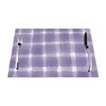thumbnail image 1 of YFYANG Washable Heat-Resistant Placemats, 70% PVC/30% Polyester, Purple Abstract Watercolor Plaid Kitchen Table Mat, 12" x 18" 1 Pcs, 1 of 6
