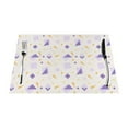 thumbnail image 1 of YFYANG Washable Heat-Resistant Placemats, 70% PVC/30% Polyester, Purple Square Pattern Kitchen Table Mat, 12" x 18" 1 Pcs, 1 of 6
