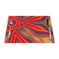 thumbnail image 1 of YFYANG Washable Heat-Resistant Placemats, 70% PVC/30% Polyester, Red Abstract Star Kitchen Table Mat, 12" x 18" 6 Piece, 1 of 6