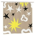 thumbnail image 1 of YFYANG Waterproof Bathroom Shower Curtain, Brown Geometric Star Pattern Shower Curtain Set with Hooks, Home Bathroom Tub Decor - 72 "x72", Plastic Hooks, 1 of 6