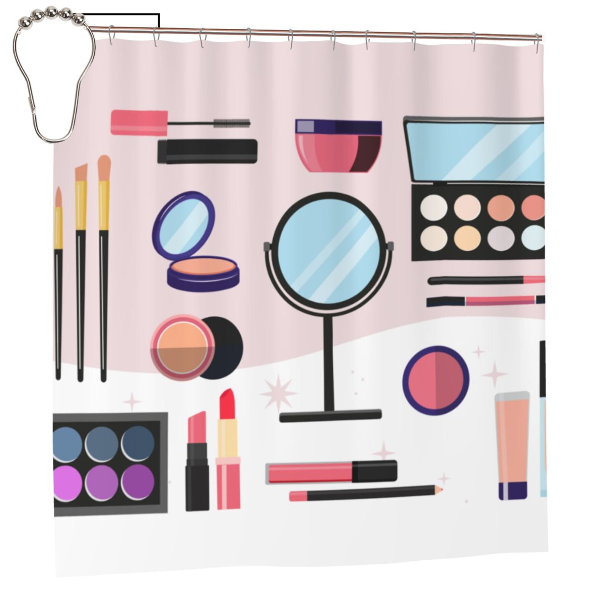 Yfyang Waterproof Bathroom Shower Curtain Cosmetic Doodling Shower