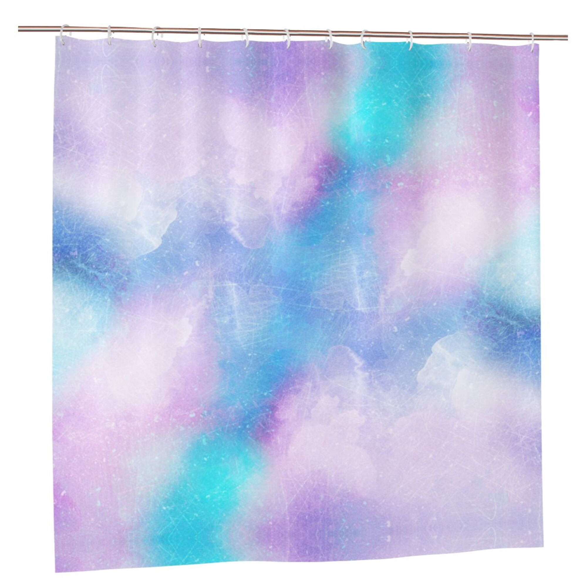 YFYANG Waterproof Bathroom Shower Curtain, Dream Star Purple Shower Curtain Set with Hooks, Home ...