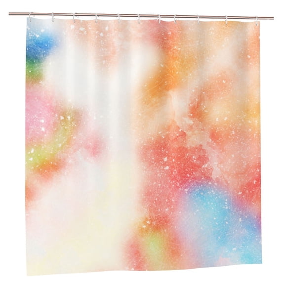 YFYANG Waterproof Bathroom Shower Curtain, Dream Watercolor Abstract Art Shower Curtain Set with Hooks, Home Bathroom Tub Decor - 72 "x72", Plastic Hooks