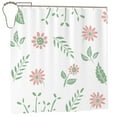 thumbnail image 1 of YFYANG Waterproof Bathroom Shower Curtain, Flower Leaves Pattern Shower Curtain Set with Hooks, Home Bathroom Tub Decor - 72 "x72", Iron Hooks, 1 of 6