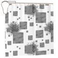 thumbnail image 1 of YFYANG Waterproof Bathroom Shower Curtain, Grey Retro Geometric Shower Curtain Set with Hooks, Home Bathroom Tub Decor - 72 "x72", Iron Hooks, 1 of 6