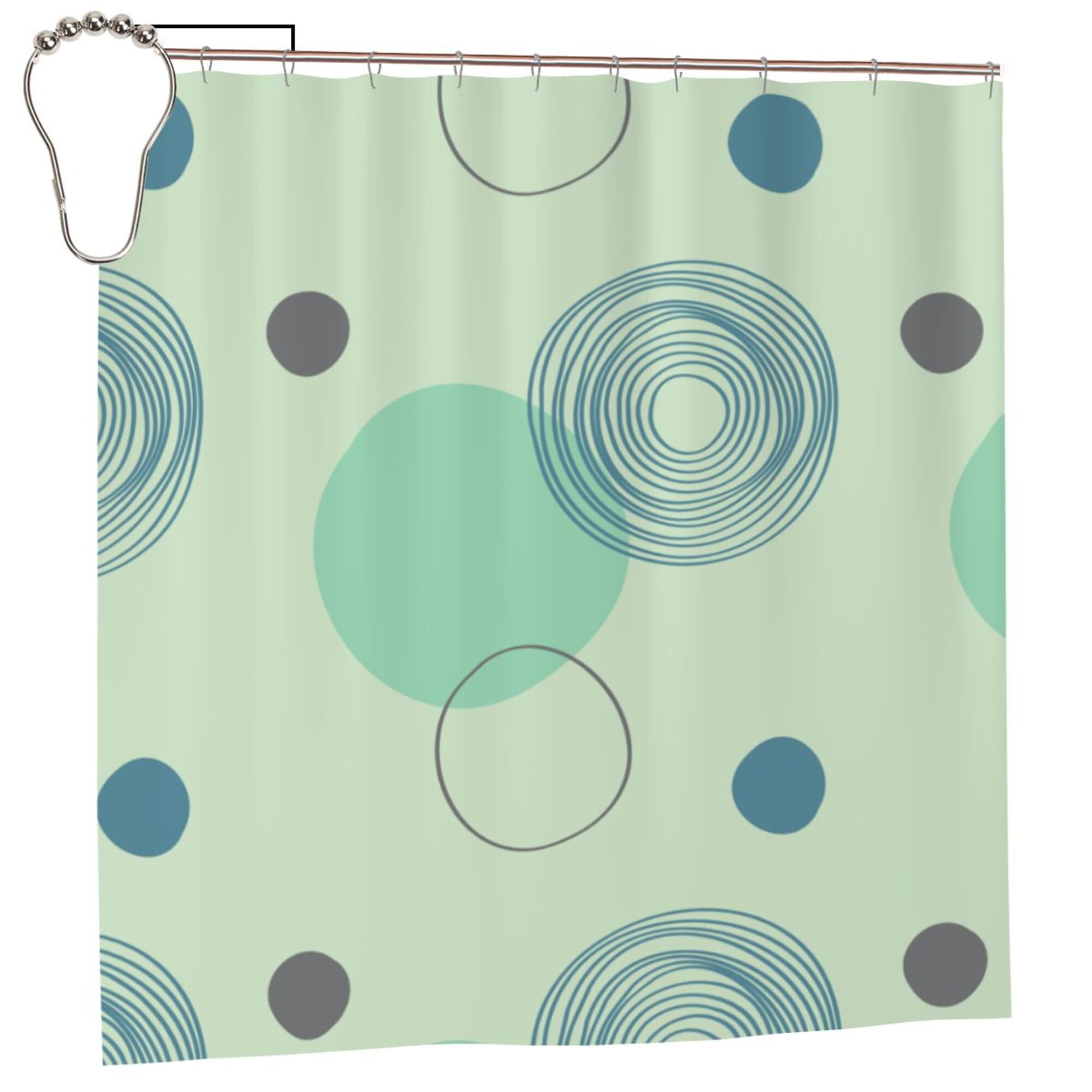 Yfyang Waterproof Bathroom Shower Curtain Line Circles Boho Art Shower