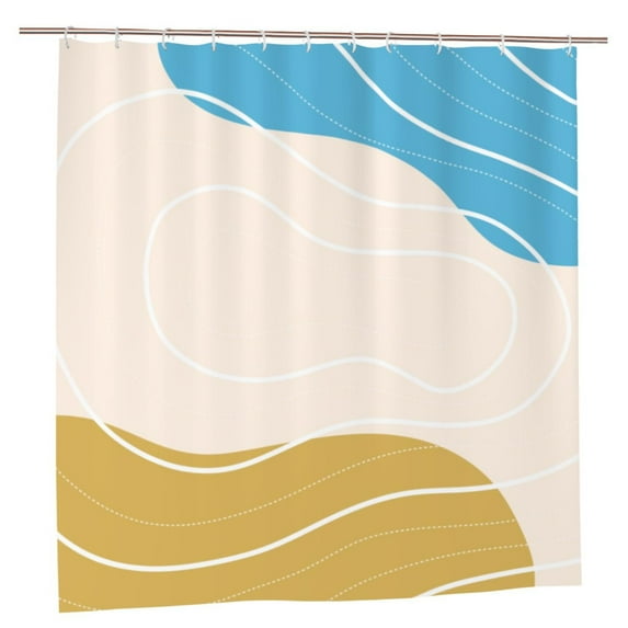 YFYANG Waterproof Bathroom Shower Curtain, Minimalist Line Art Shower Curtain Set with Hooks, Home Bathroom Tub Decor - 72 "x72", Plastic Hooks