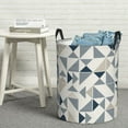 thumbnail image 1 of YFYANG Waterproof Laundry Hamper, Triangle Striped Abstract Pattern Laundry Basket Oxford Fabric with Handle Foldable, S, 1 of 8