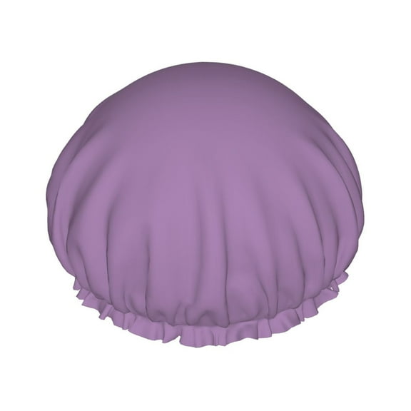 YFYANG Women's Double Waterproof Shower Cap, Purple Reusable Hair Cap for All Hair Styles and Head Sizes