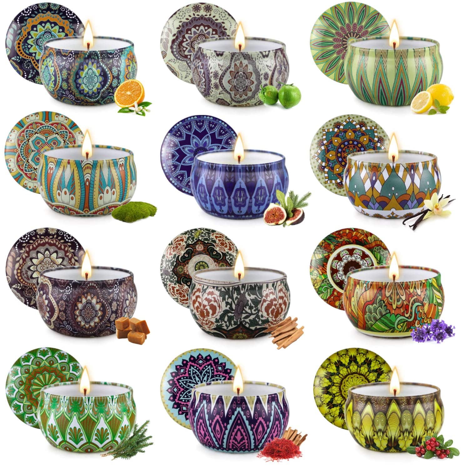 YFYTRE Scented Candles, 12 Pack Candles Gifts for Women, Ideal