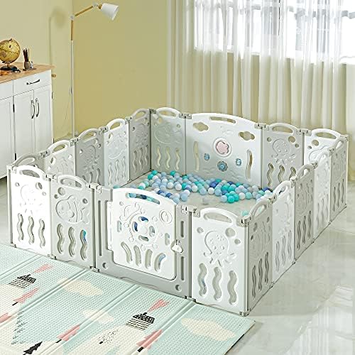 YFbiubiulife Baby Playpen Upgraded 22 Panels Foldable Baby Fence with