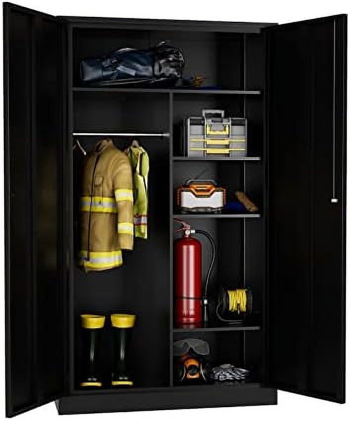 YFbiubiulife Metal Wardrobe with Locking Doors Metal Armoire