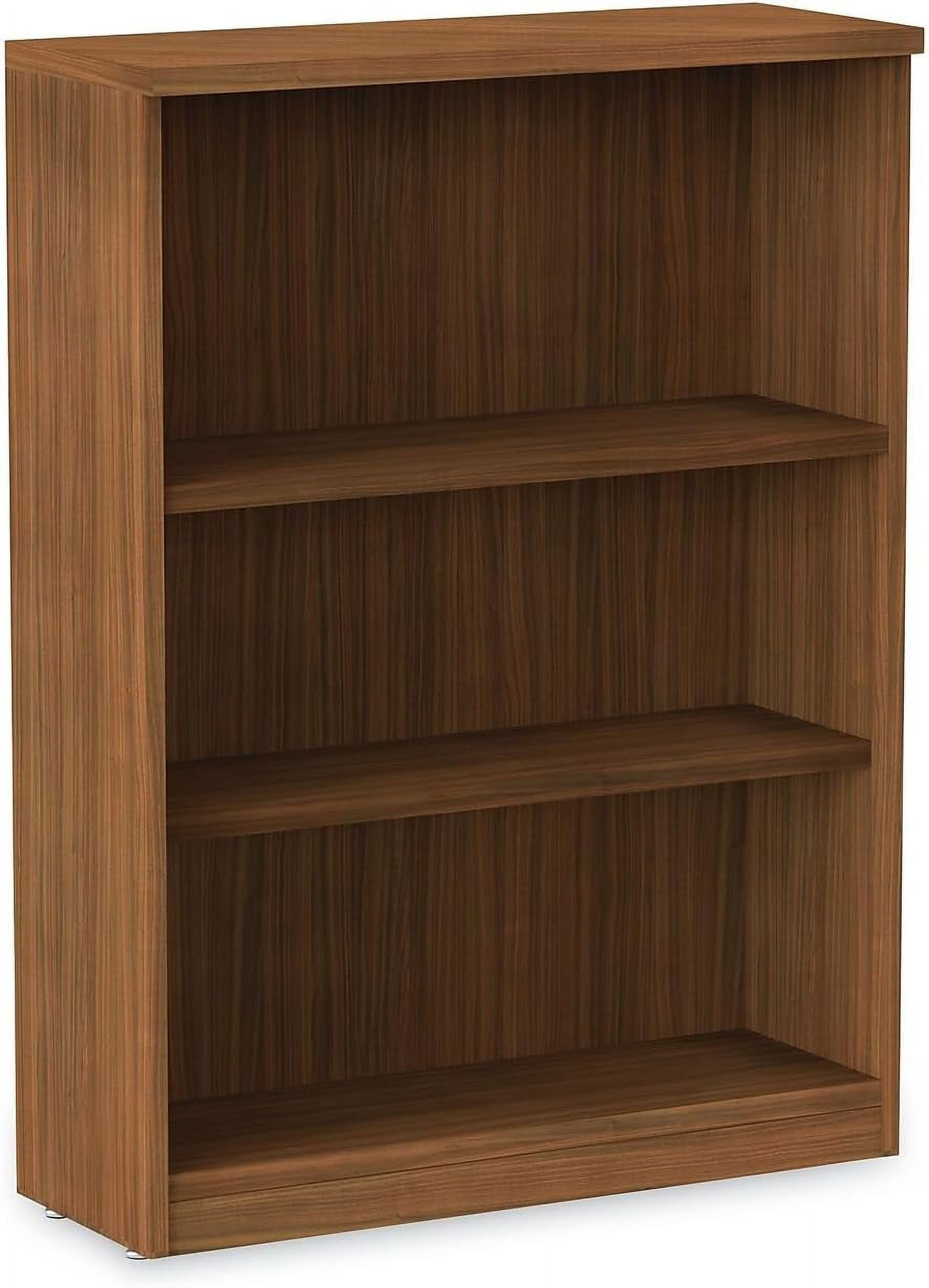 Valencia Mod Walnut Adjustable 3-Shelf Bookcase