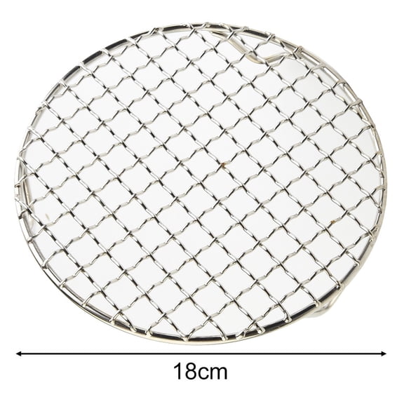 YFind 15cm-60cm Stainless Steel Barbecue Mesh Round BBQ Net with Foot Barbecue Grill Mesh Cooling Rack Outdoor Camping Barbecue Stand,18cm