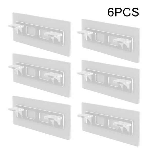YFind 2/6/10Pcs Shelf Support Adhesive Pegs Punch Free Cabinet Closet Partition Bracket Kitchen Bathroom Triangular Support Clips Wall,6pcs
