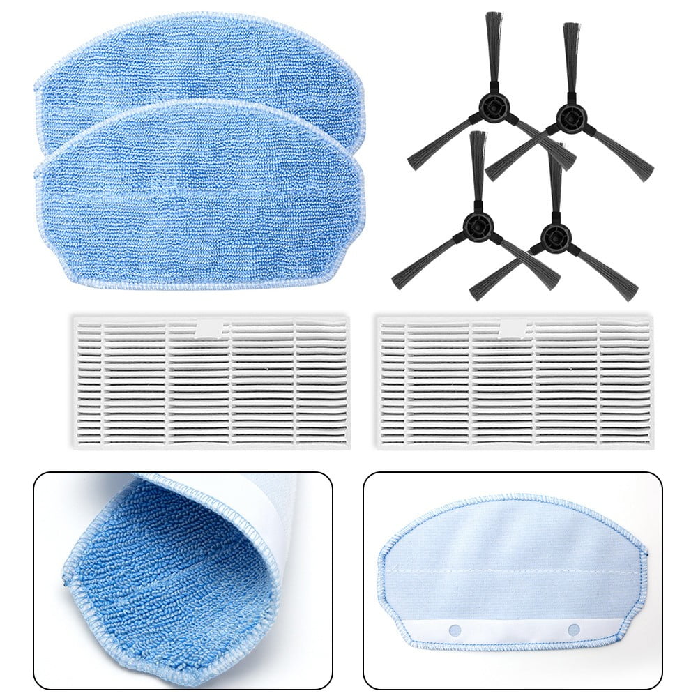 YFind Filters Mop Cloths Side Brushes Kit for Goovi Br151 / Br150 Robot Vacuum