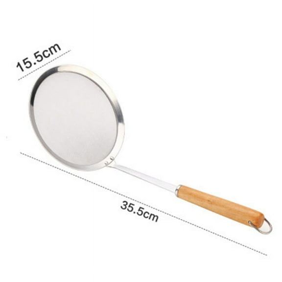 YFind Long Handle Mesh Strainer Colander Spoon Stainless Steel Oil Filter Net Scoop,15.5CM