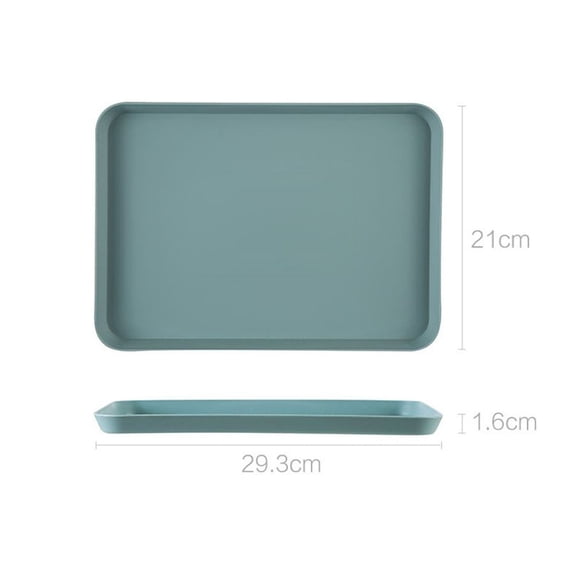 YFind Rectangular Serving Tray Anti Slip Scratch Resistant Plastic Food Serving Tray Non-slip Heat-resistant No Fading Heightened Edge,green small