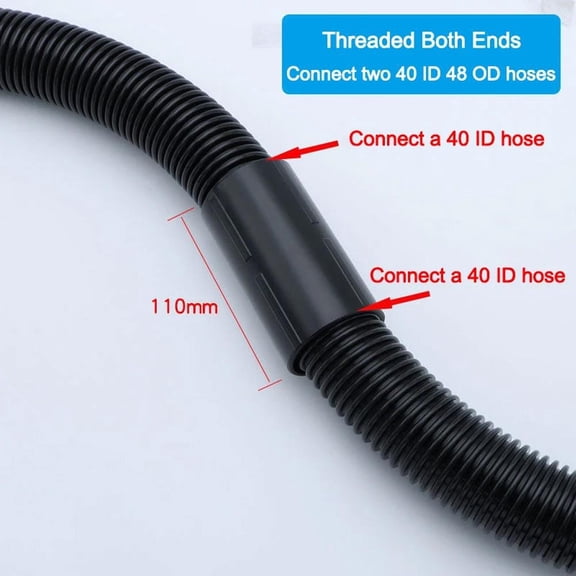 YFind Threaded Hose 32mm/38mm/40mm/50mm Inner Diameter Extension Adapter/Two-Way Connector Vacuum Cleaner Hose Accessories,C 1PC