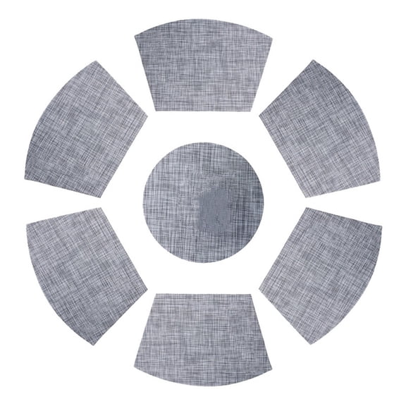 YFind Wedge Placemats Round Placemats Easy To Clean for Kitchen Dining Tableware,Grey