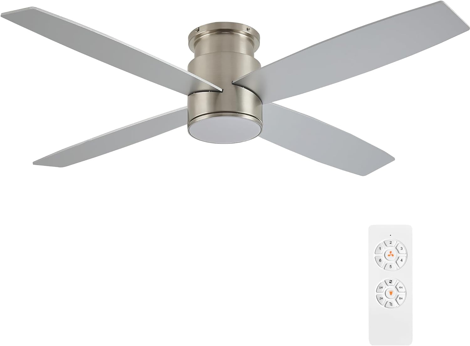 YGDU 52 Inch Flush Mount DC Ceiling Fan with Lights and Remote, 4 ...