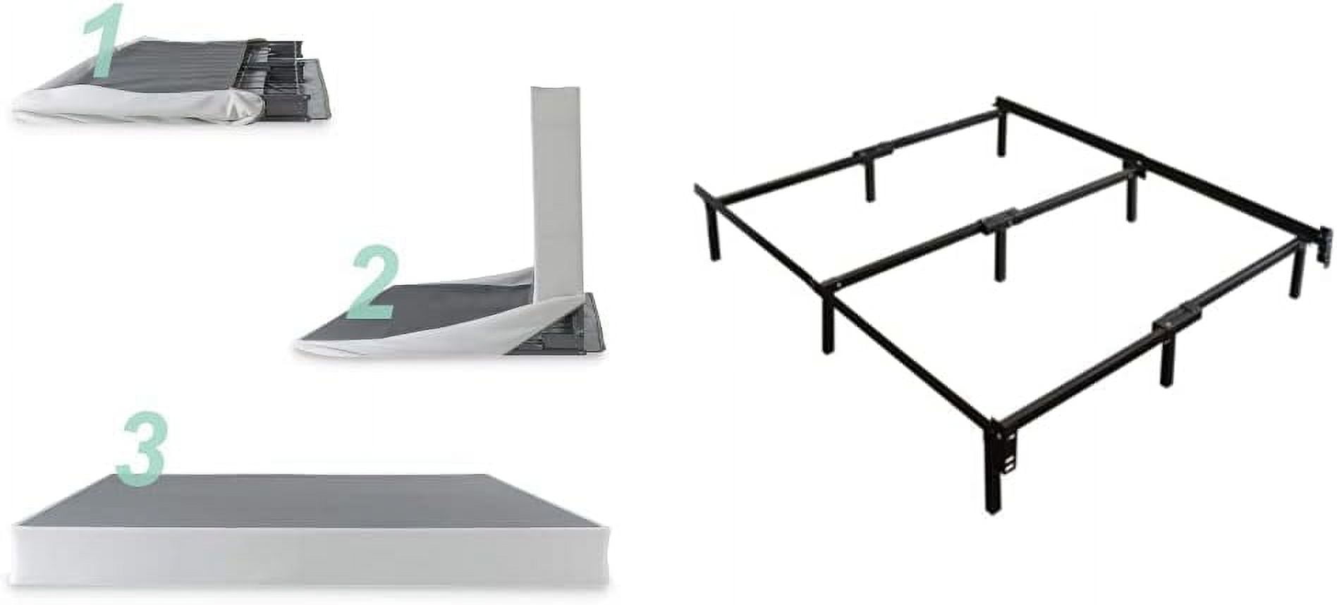 YGDU No Assembly Metal Box Spring / 7.5 Inch White Mattress Foundation