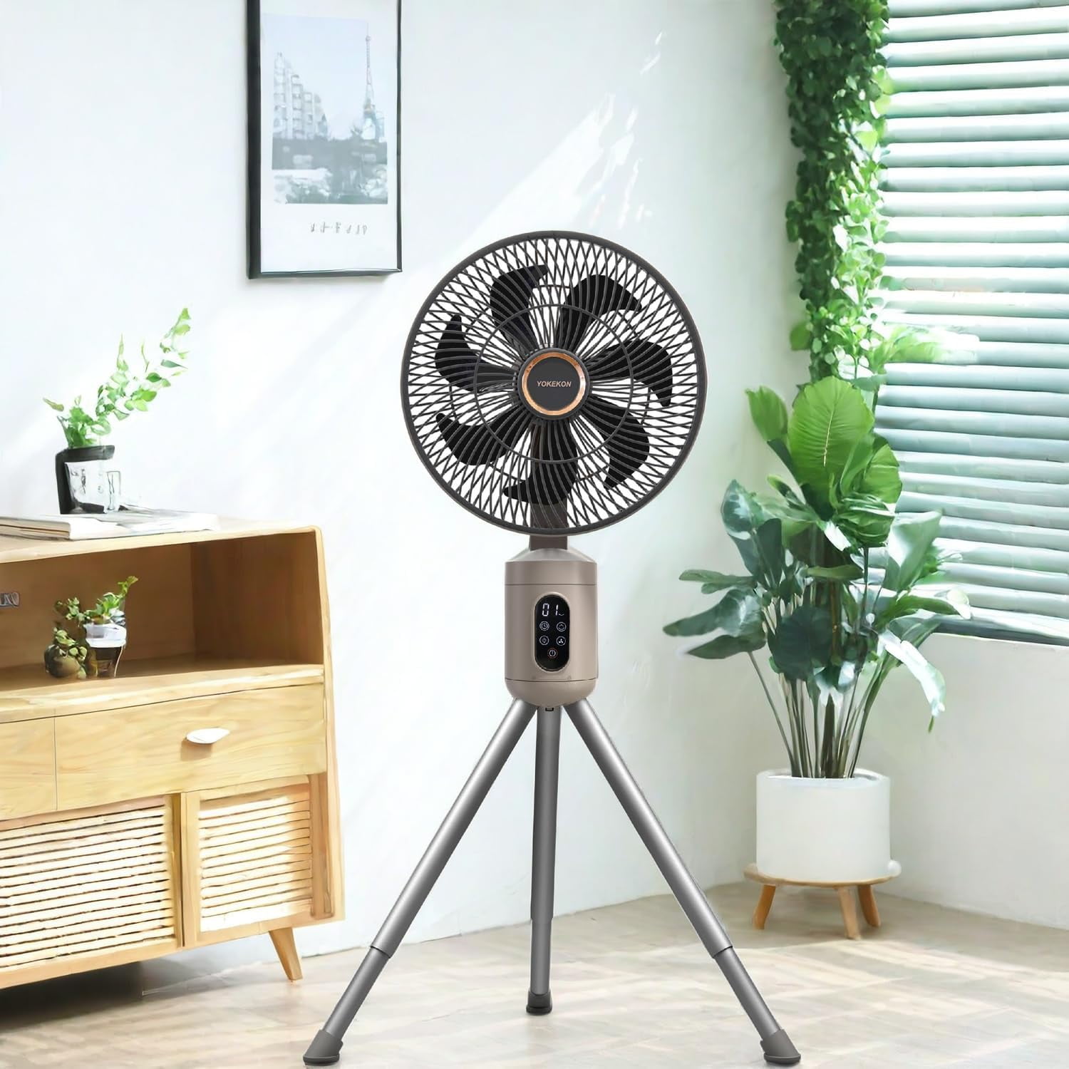 YGDU Oscillating Standing Fan, Outdoor Fan for Patios 37” High Floor