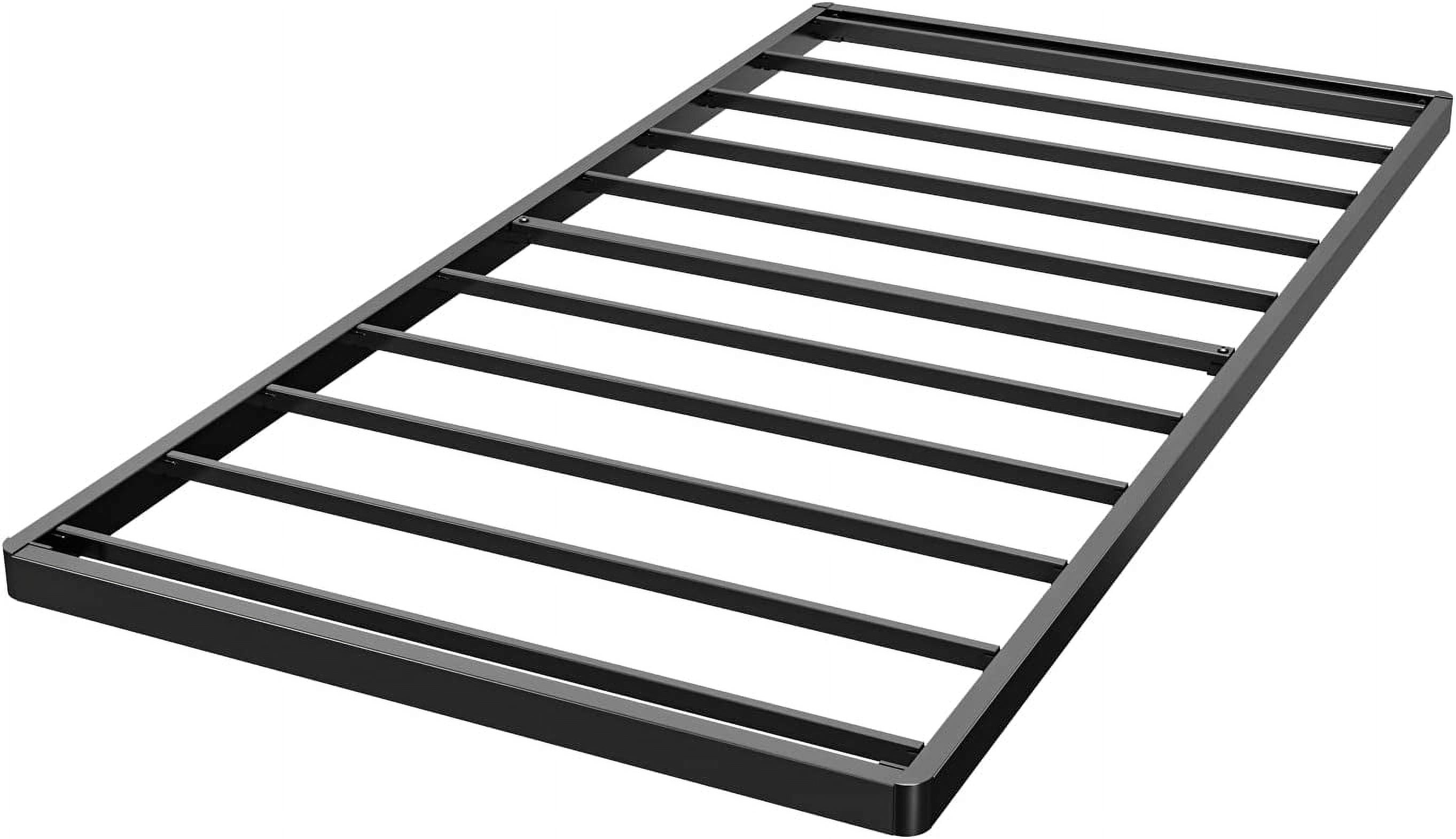 YGDU Twin 2 Inch Box Spring & Bed Slat Replacement/Metal Frame with Steel Slats/Quick Lock