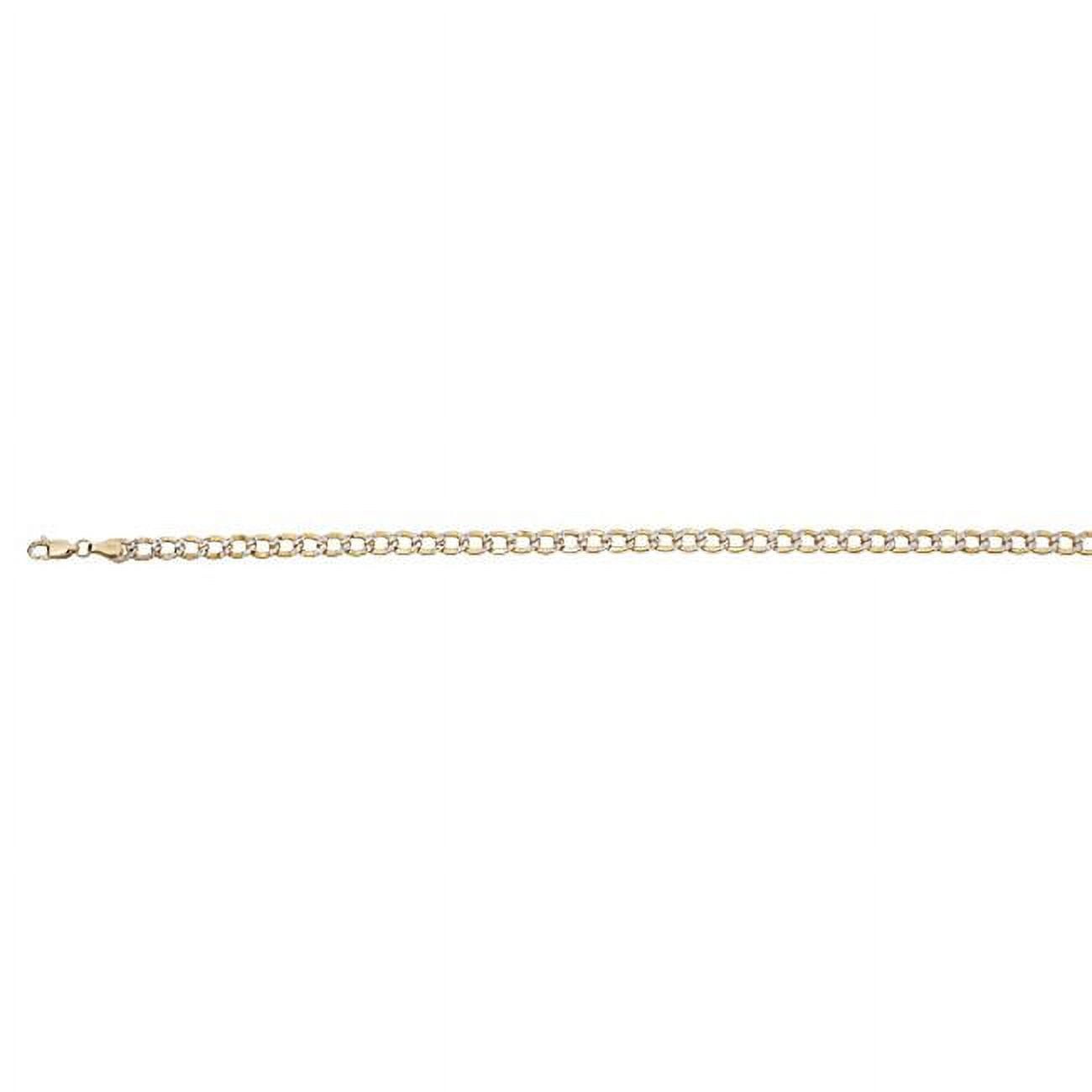 YGI FMC4114H 24 14K Yellow Gold 120 Lite Cuban White Pave Chain 24 in