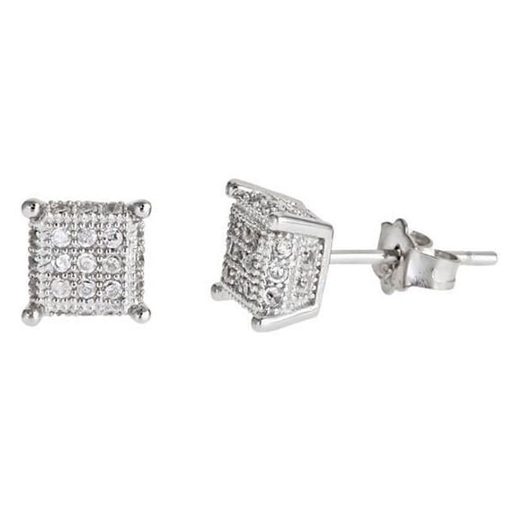 YGI Group SSE119 Sterling Silver 3x3 Micropave Stud Earring