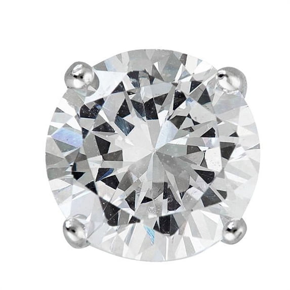 YGI SSE310 Sterling Silver Rhodium AAA Round Solitaire Stud Earring