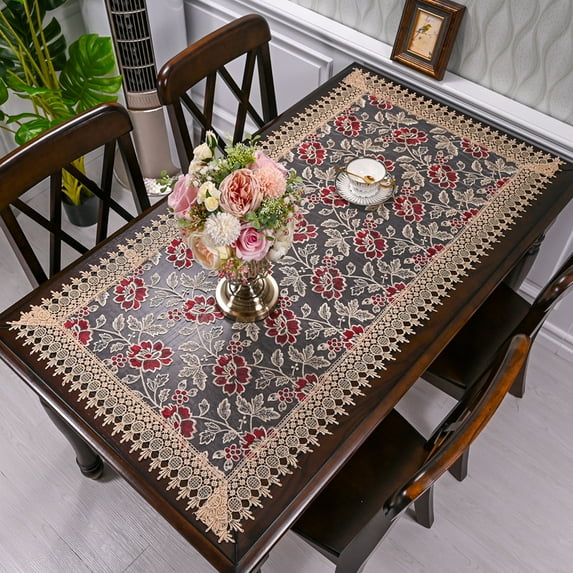 YGUII Jacquard Macrame Lace Table Runner Rectangular Tablecloth Doilies Table Dresser Scarf Table Cover for TV Cabinet Dining Room, Wedding, Holiday, Party Table Decor