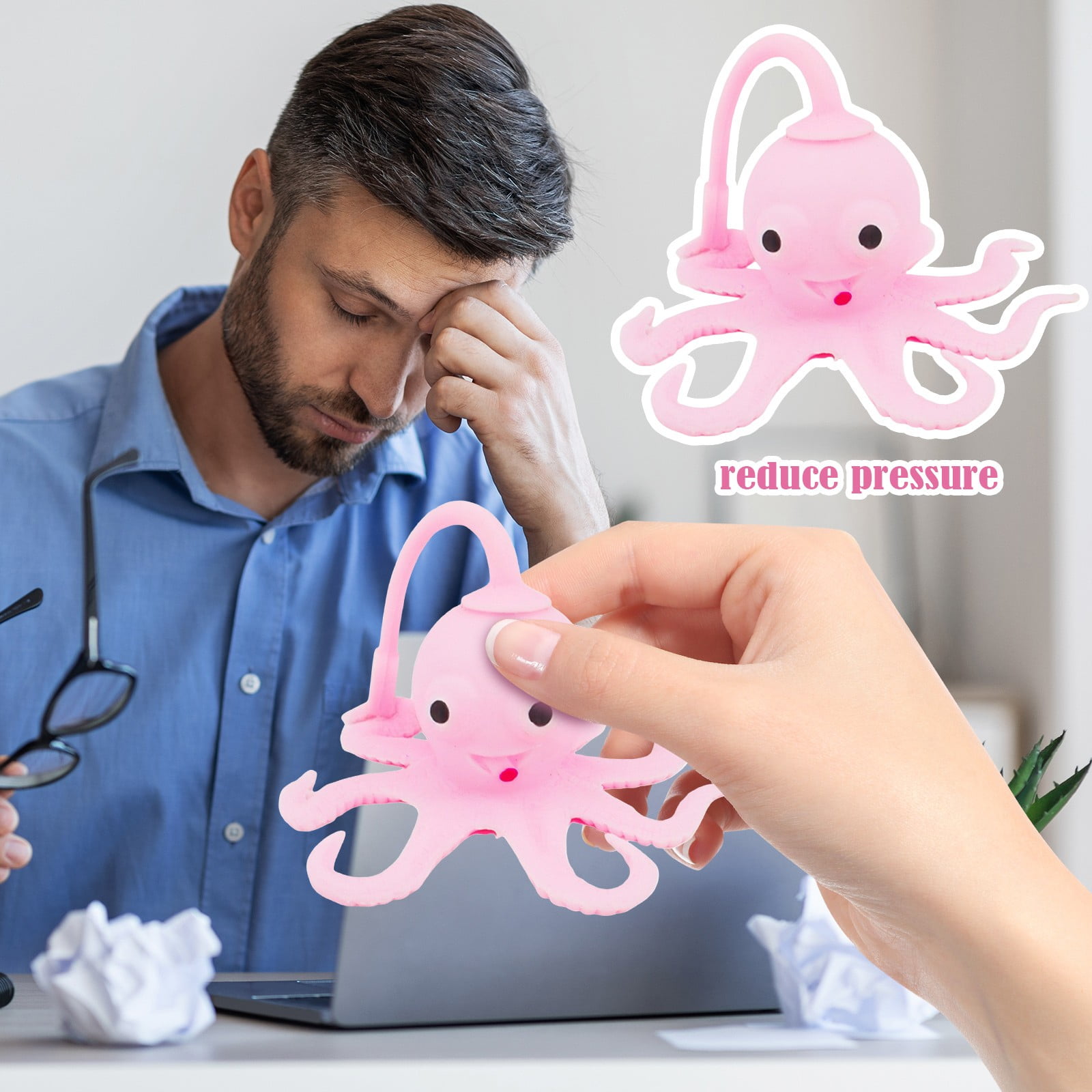 YGUO Squishy Animal Toys - Kid Squishy Toys - Grumpy Octopus - De ...